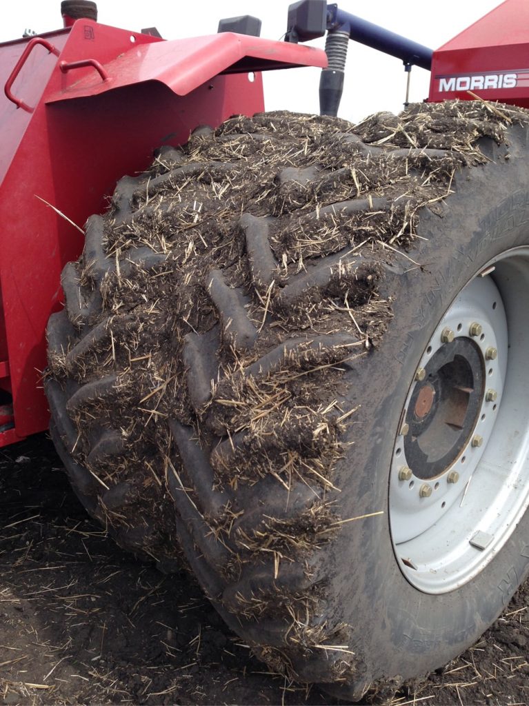 Soil on tires and equipment