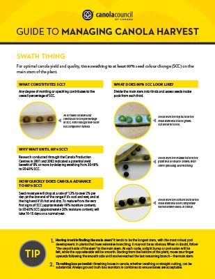 Canola Council of Canada's Guide to Managing Canola Harvest