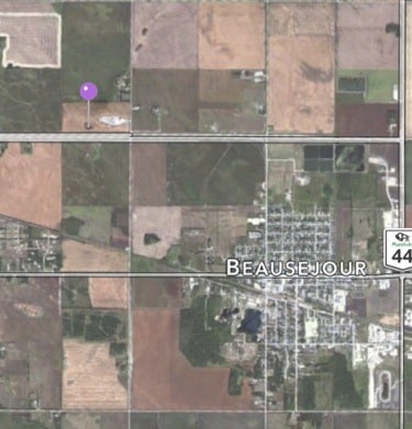 Location of CPS site in relation to Beausejour.