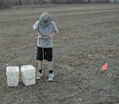 Late fall is a great time to take soil samples. Photo credit: John Heard, MAFRD