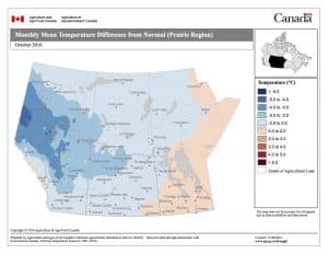 October temperatures were a lot colder than normal.