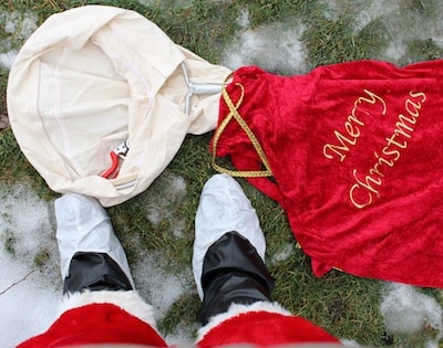Even Santa wears booties when scouting!