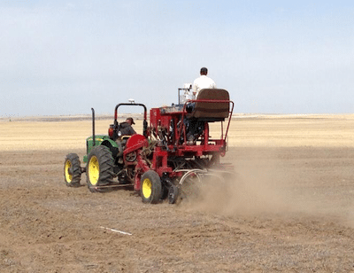 Seeding at the UCC site in Medicine Hat.