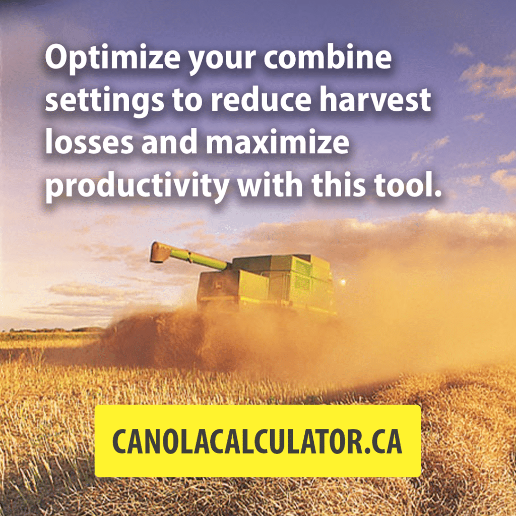 combining canola to direct growers to the combine optimization tool