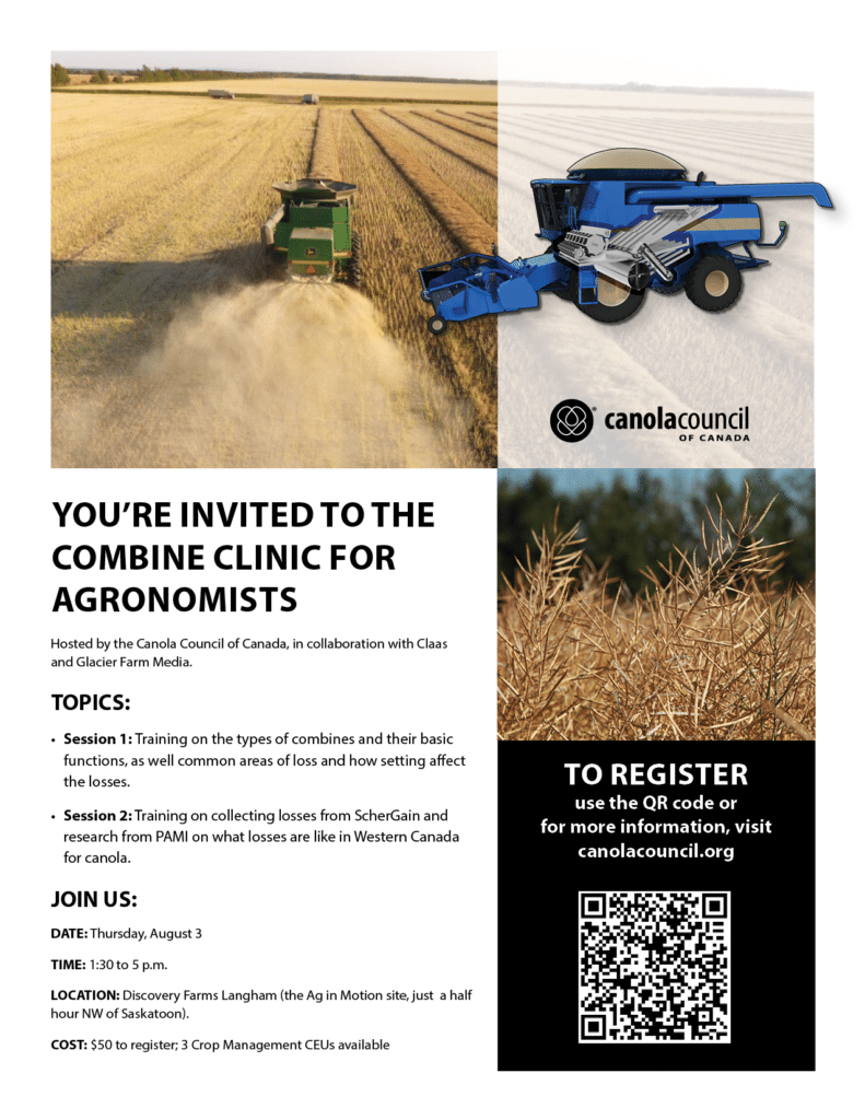 Canola Council of Canada Combine Clinic for Agronomists