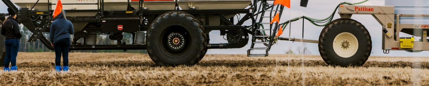 An on-farm field trial in progress; photo credit to SaskOIlseeds