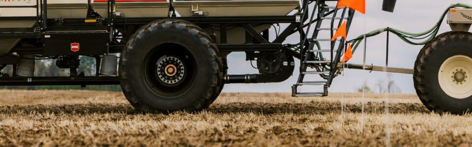 An on-farm field trial in progress; photo credit to SaskOIlseeds